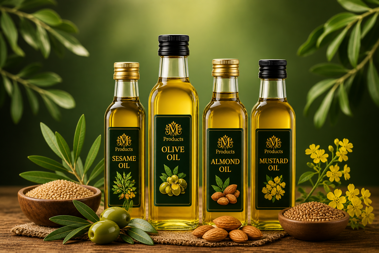 Herbal oils with natural ingredients
